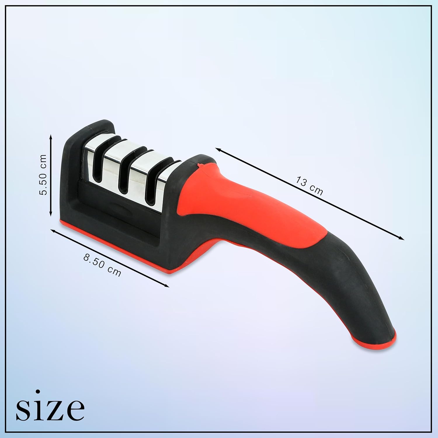 Kiyansh Enterprise 3 in 1 Knife Sharpener with Easy-Grip Handle and Non-Slip Rubber Base, 3-Stage Sharpening Tool forAll Types of Ceramic Knives and Steel Knives
